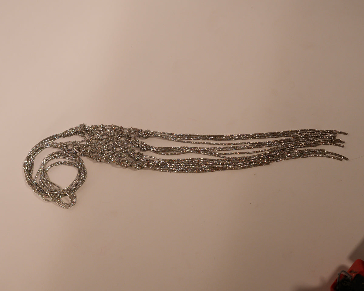MERCE FRINGE PHONE BAG- SILVER