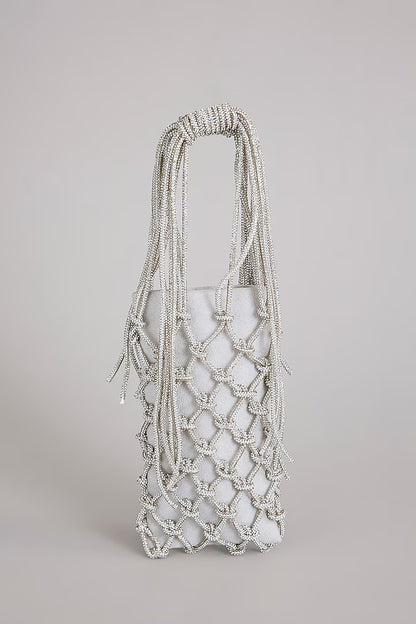 Phone Bag- Silver Rhinestone With Lining