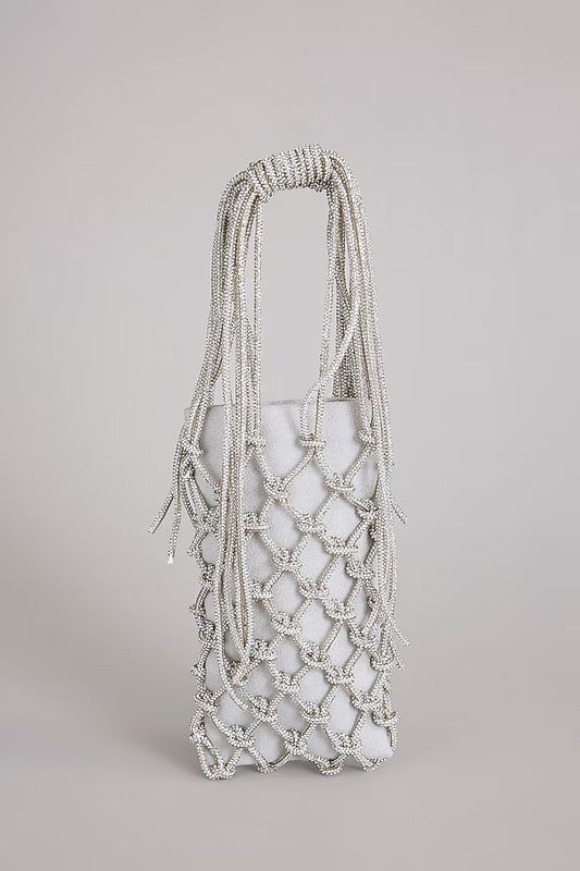 Phone Bag- Silver Rhinestone With Lining