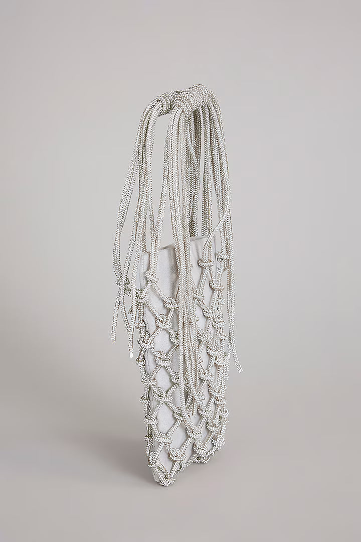Phone Bag- Silver Rhinestone With Lining
