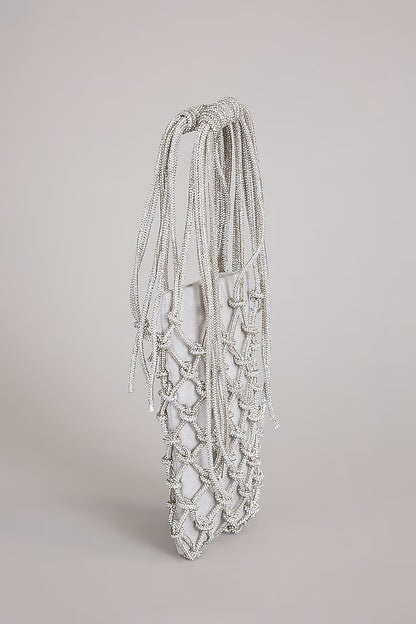 Phone Bag- Silver Rhinestone With Lining