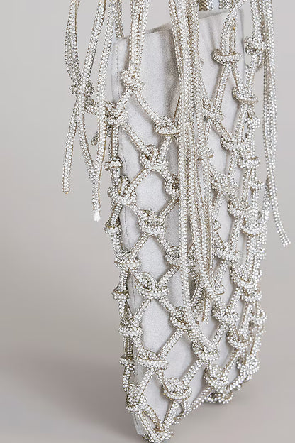 Phone Bag- Silver Rhinestone With Lining