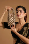 Phone Bag- Golden Rhinestone With Lining