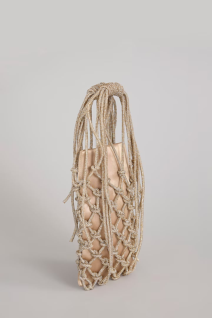 Phone Bag- Golden Rhinestone With Lining