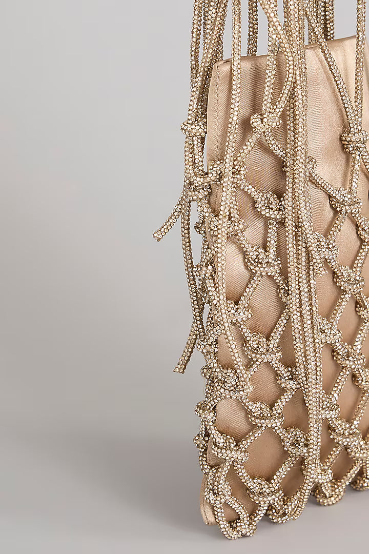 Phone Bag- Golden Rhinestone With Lining