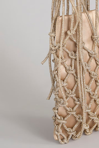 Phone Bag- Golden Rhinestone With Lining