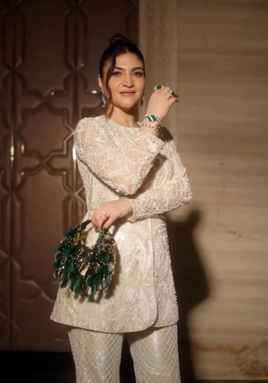 Khushnaz in Our Sienna Boat Bag (Green)
