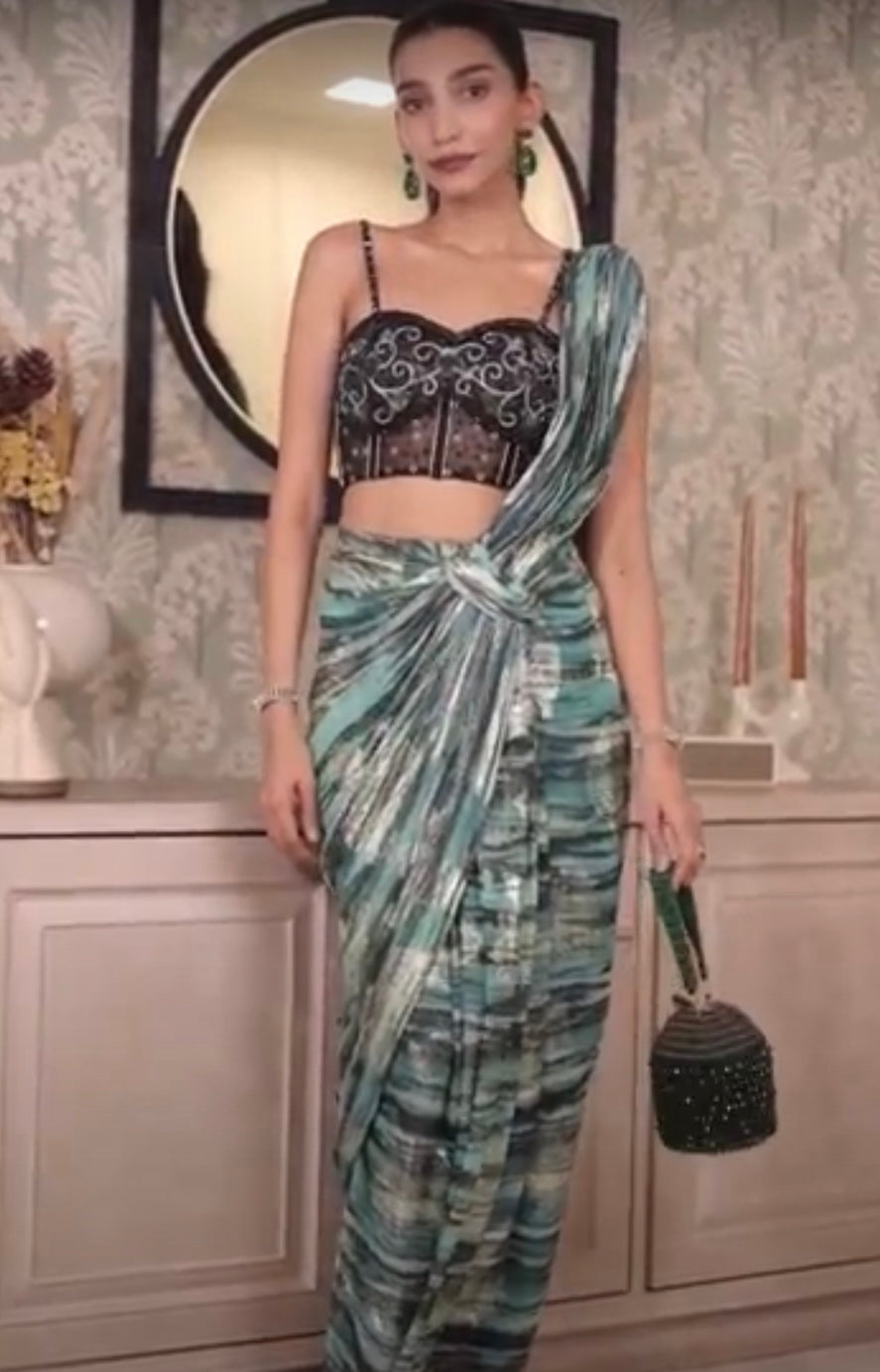 Juhi Godambe In Our - Green Starry Roohi Bucket Bag