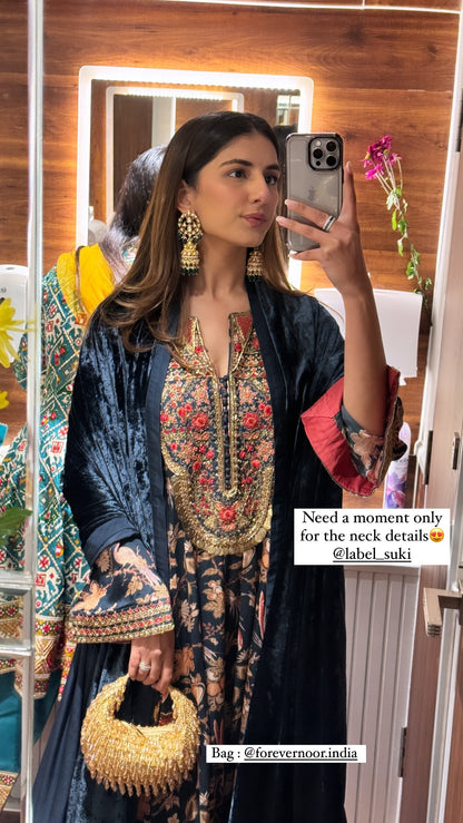 Meher Taluja in our Golden Nano Boat Bag - Crystal