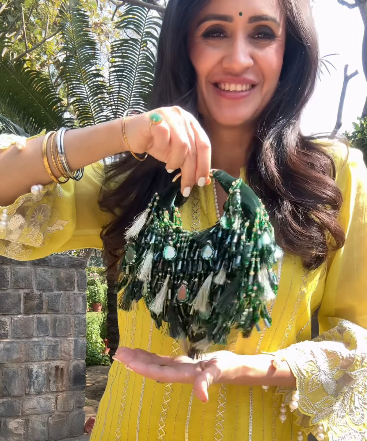 Mitali Wadhwa in Our Sienna Boat Bag-Green