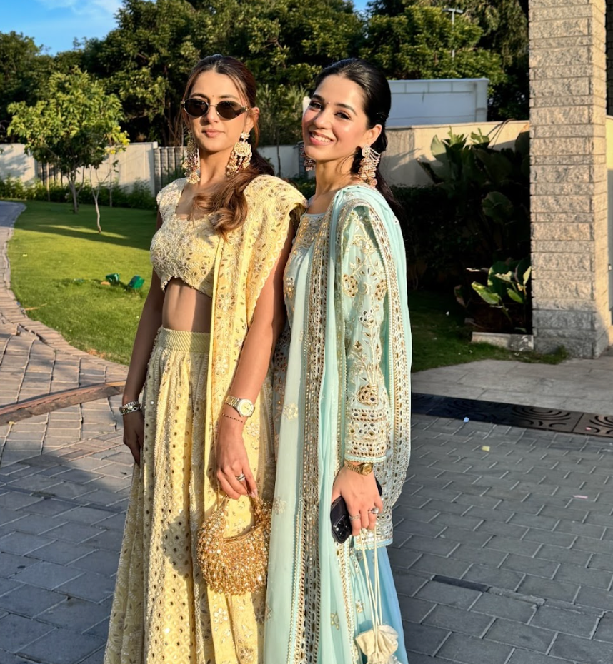 Meher Taluja in our Golden Nano Boat Bag - Crystal