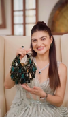 Khushnaz in Our Sienna Boat Bag--Green
