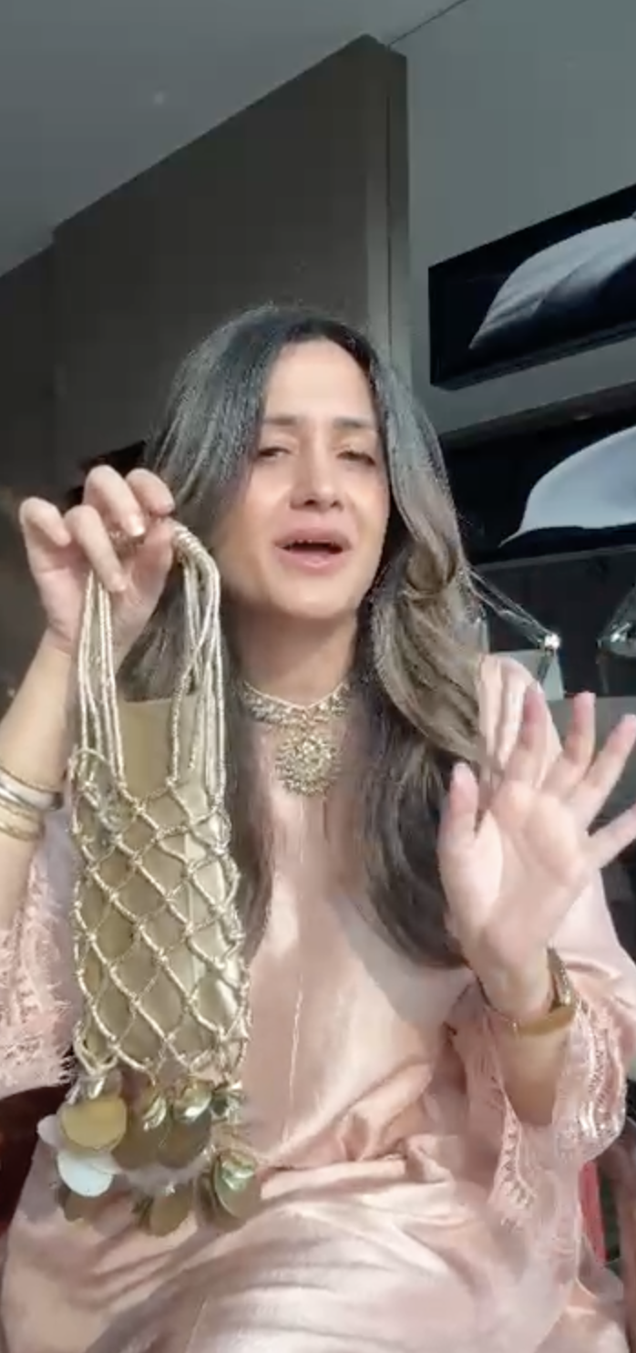 Mitali In our Gilded Prism Phone Bag - Gold