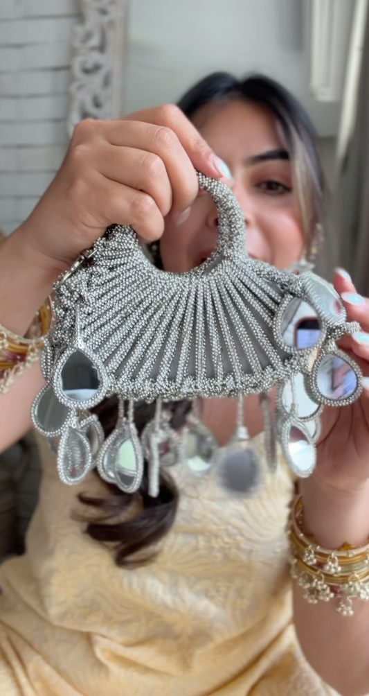 Lumi Knot Mini Heart Mirror Bag - Silver