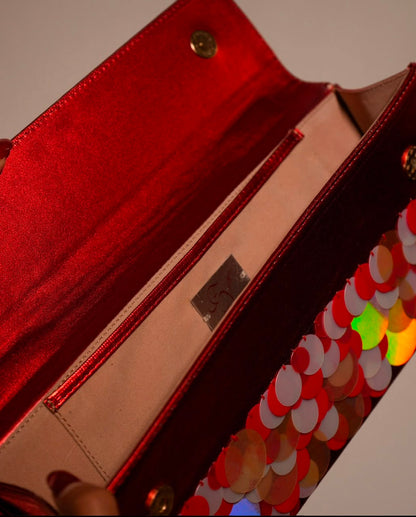THE LONG ISLAND CLUTCH-SCARLET RED