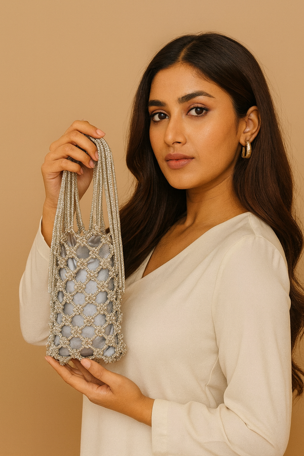 Phone Bag- Silver Rhinestone
